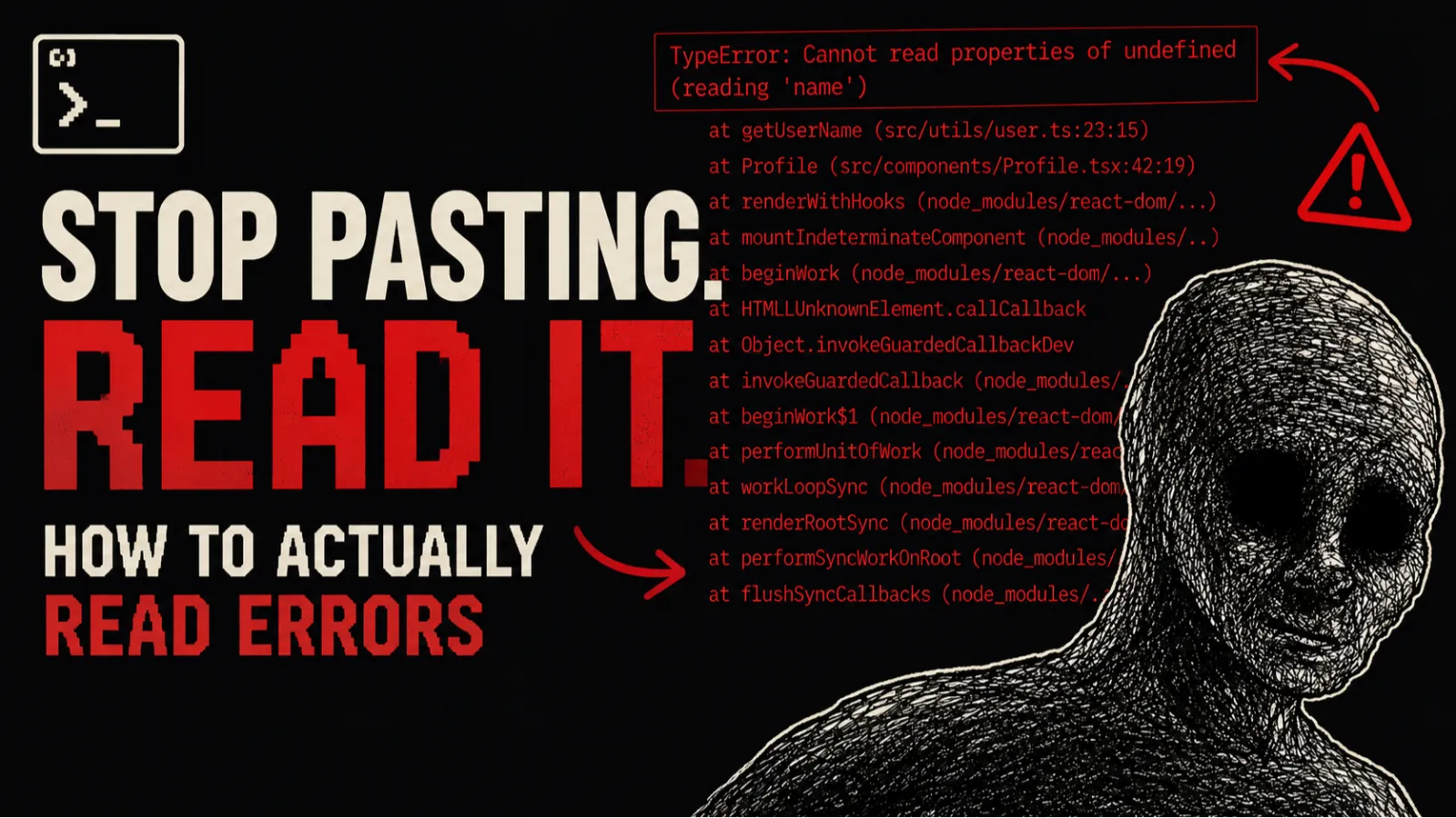 You are not stuck, you are just not reading the error message