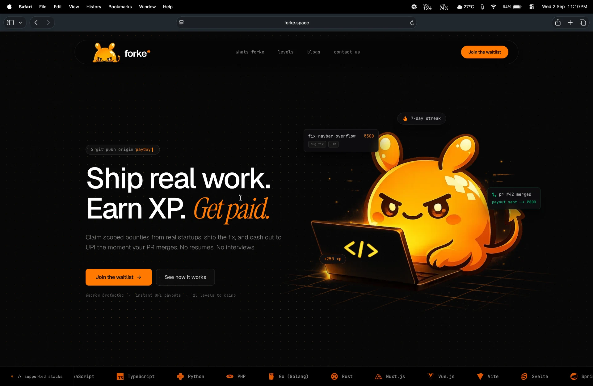 Marketing Landing Redesign with Interactive Terminal & Ultra-Wide Scaling